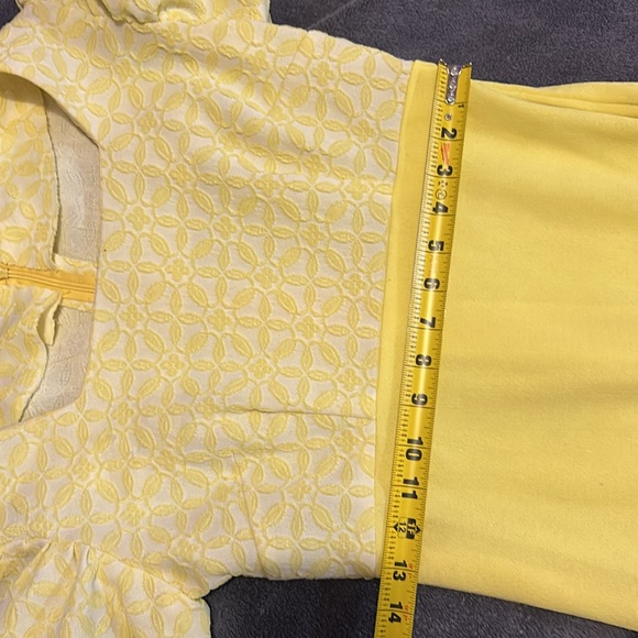 50s couture stunning yellow on yellow on white sundress - Picture 6 of 6